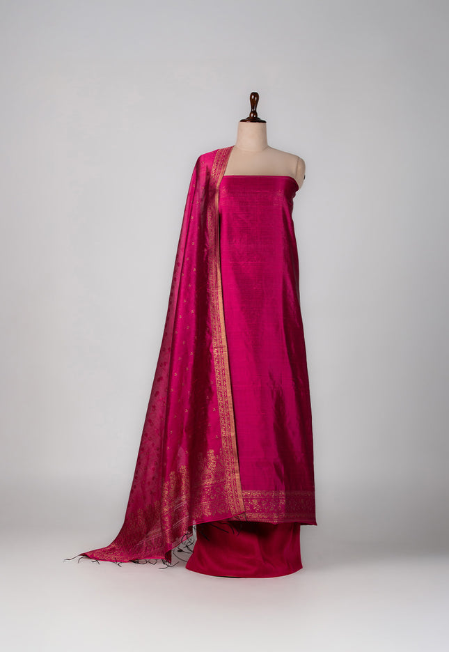 Banarsi Fuchsia Silk Set