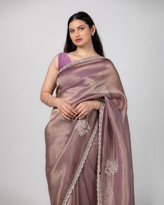 Mauve Dusk Tissue Saree