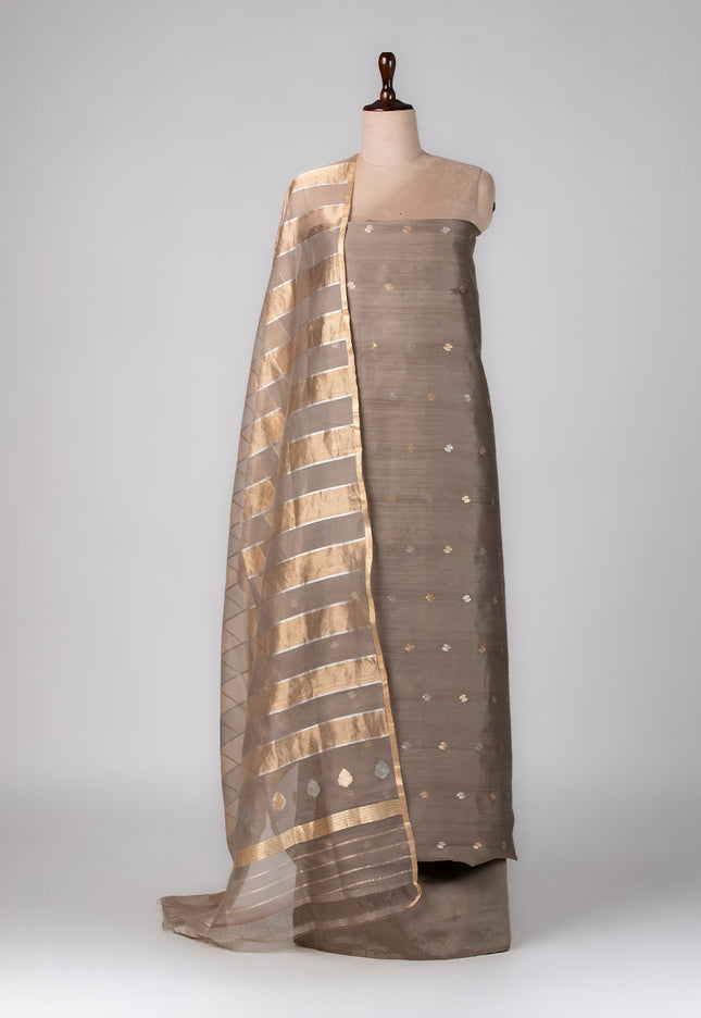Ash Taupe Banarasi Silk Set