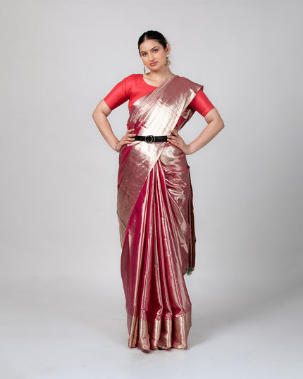 Rosé Ember Zari Tissue Saree