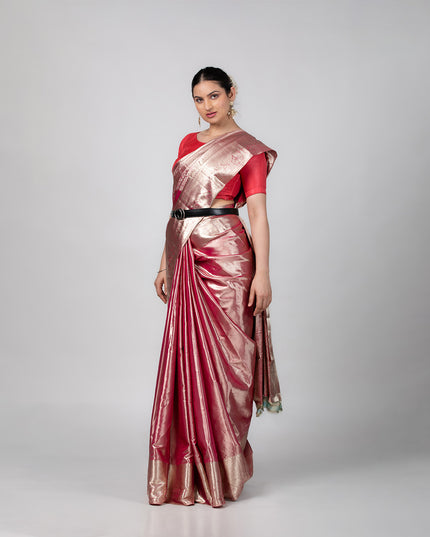 Rosé Ember Zari Tissue Saree