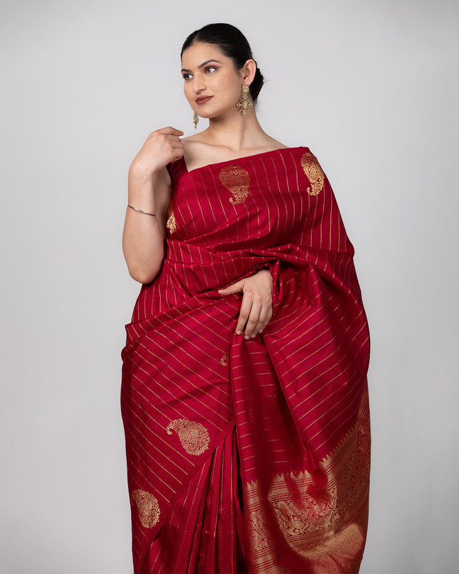 Ruby Luxe kanjeevaram Zari Silk Saree
