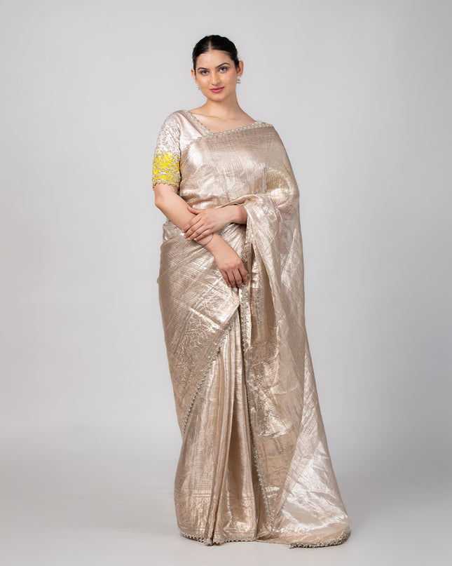 Champagne Dust Tissue Zari Saree