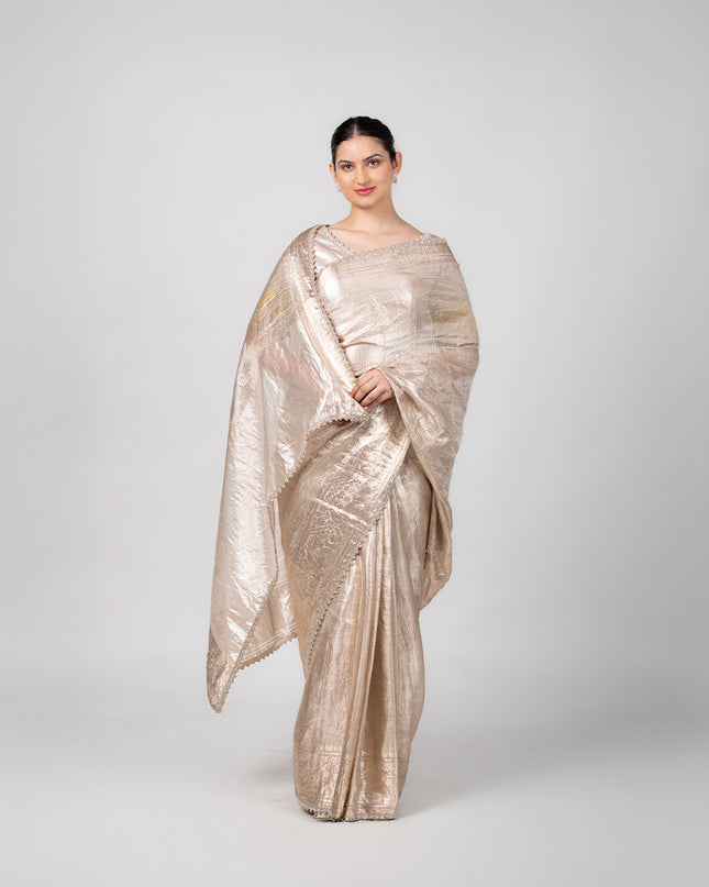 Champagne Dust Tissue Zari Saree