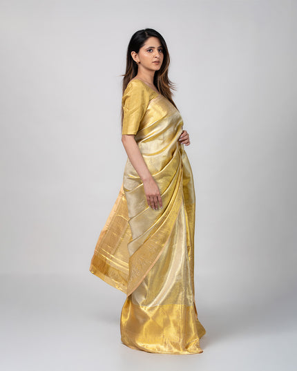 Sunehri Tissue Silk Zari Saree