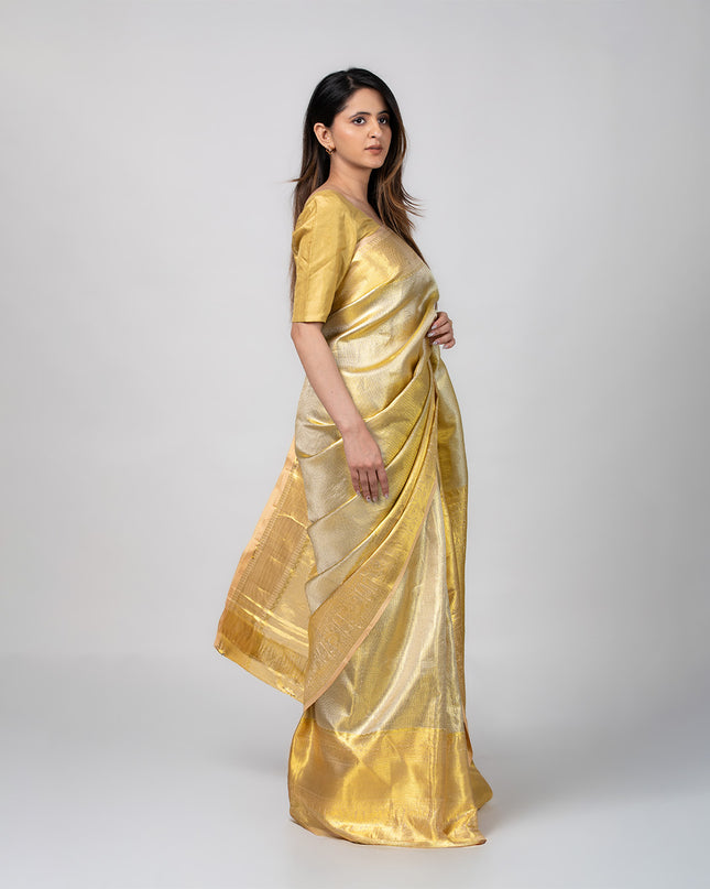 Sunehri Tissue Silk Zari Saree