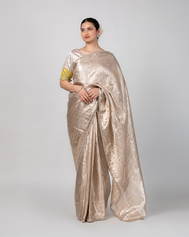 Champagne Dust Tissue Zari Saree