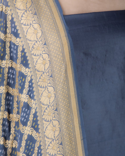 Banarasi Blue Silk Suit Set