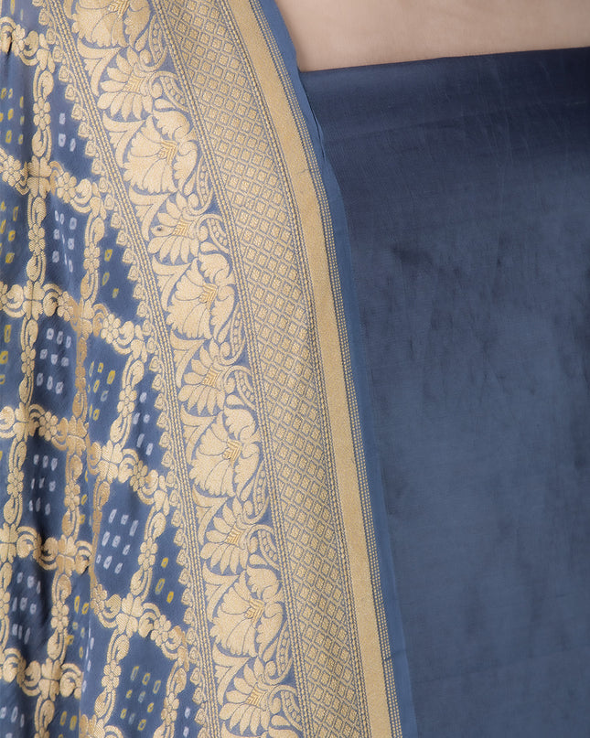 Banarasi Blue Silk Suit Set