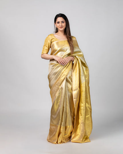 Sunehri Tissue Silk Zari Saree