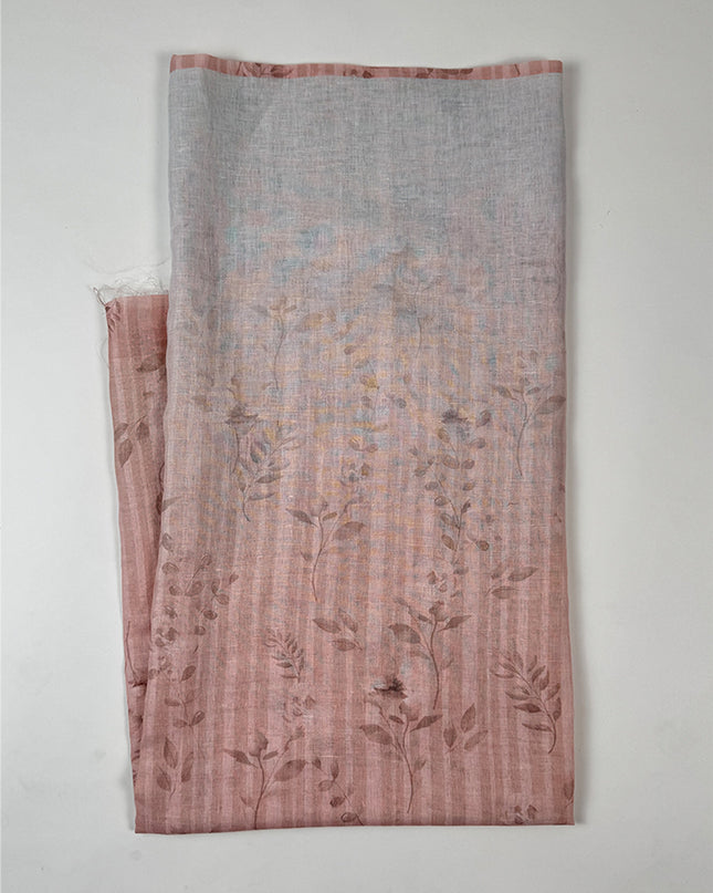 Peach Aura Suit in linen fabric with print work