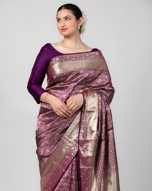 Mauve Royale Banarasi Silk Saree