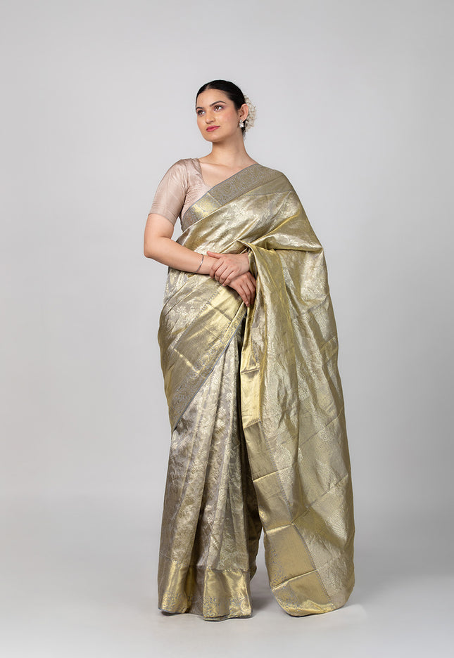 Molten Glow Silk Tissue Saree