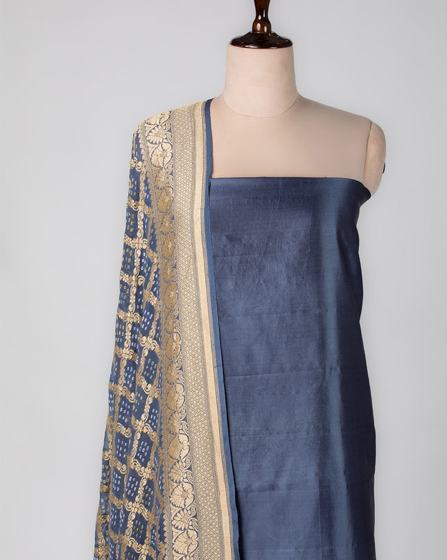 Banarasi Blue Silk Suit Set