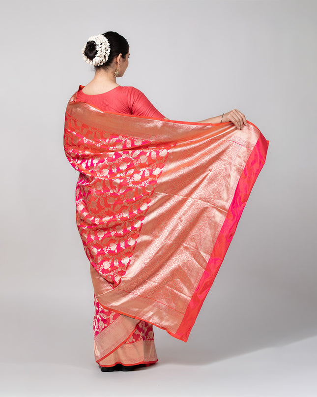 Gulnaar Red Banarasi Silk Saree