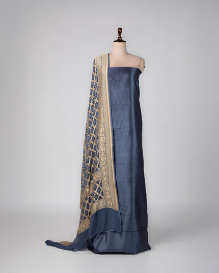 Banarasi Blue Silk Suit Set