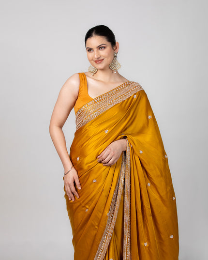 Amber Gleam Satin Saree