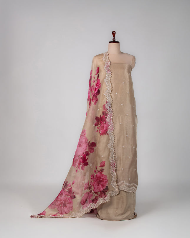 Blush Bloom Organza Suit Set
