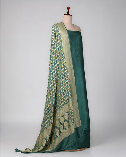 Banarasi Green Silk Suit Set