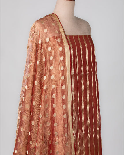 Rust Tissue Zari Suit Set