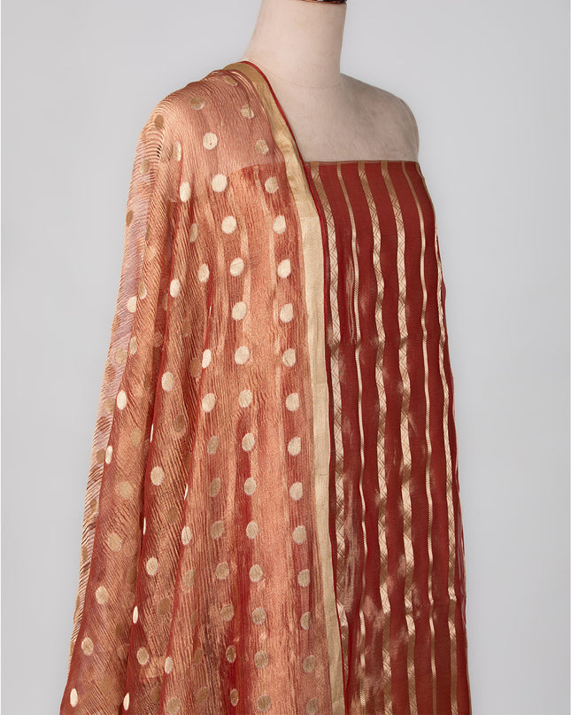 Rust Tissue Zari Suit Set