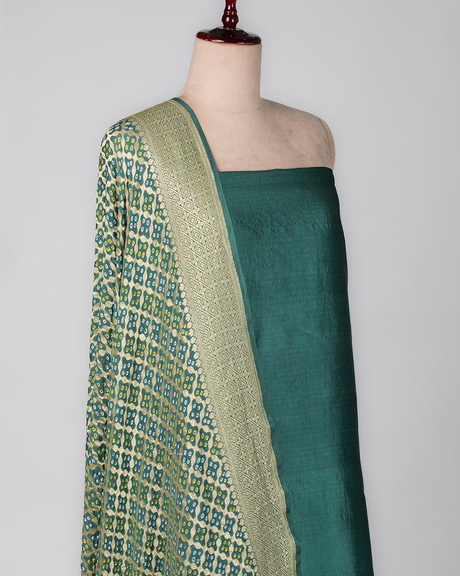 Banarasi Green Silk Suit Set