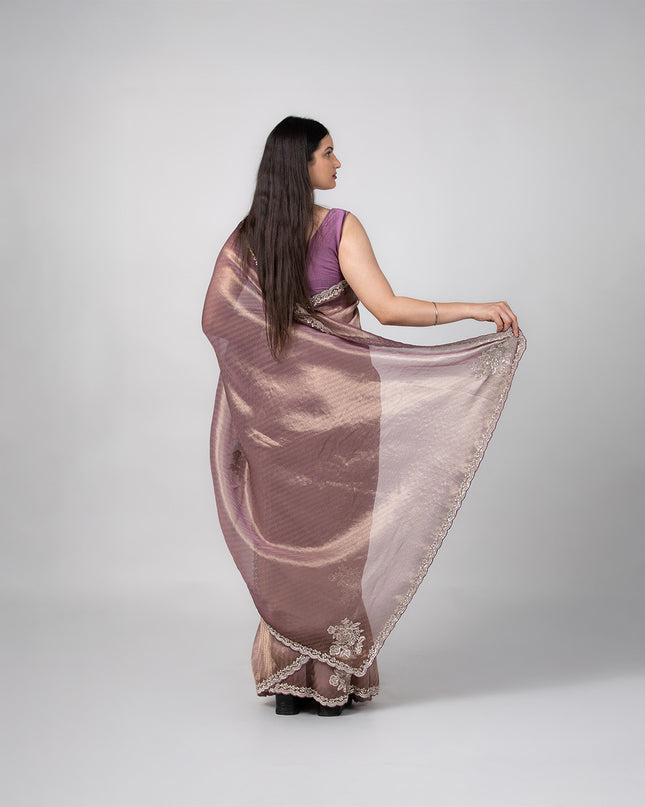 Mauve Dusk Tissue Saree