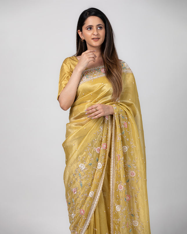 Blooming Honey Tissue Saree