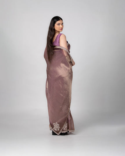 Mauve Dusk Tissue Saree