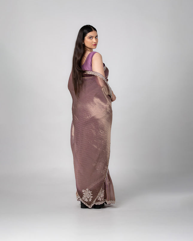 Mauve Dusk Tissue Saree