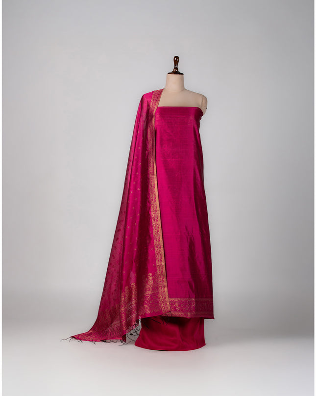 Banarsi Fuchsia Silk Set