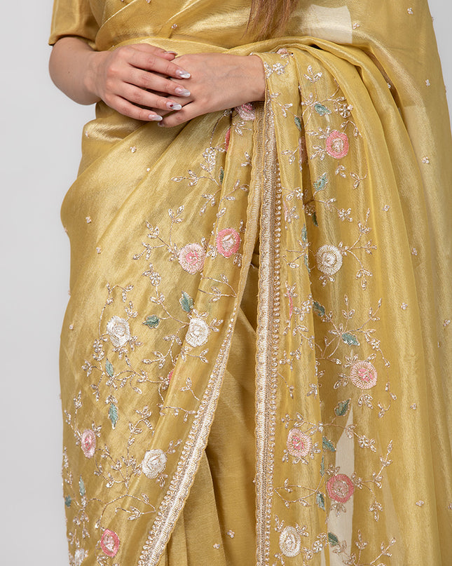 Blooming Honey Tissue Saree