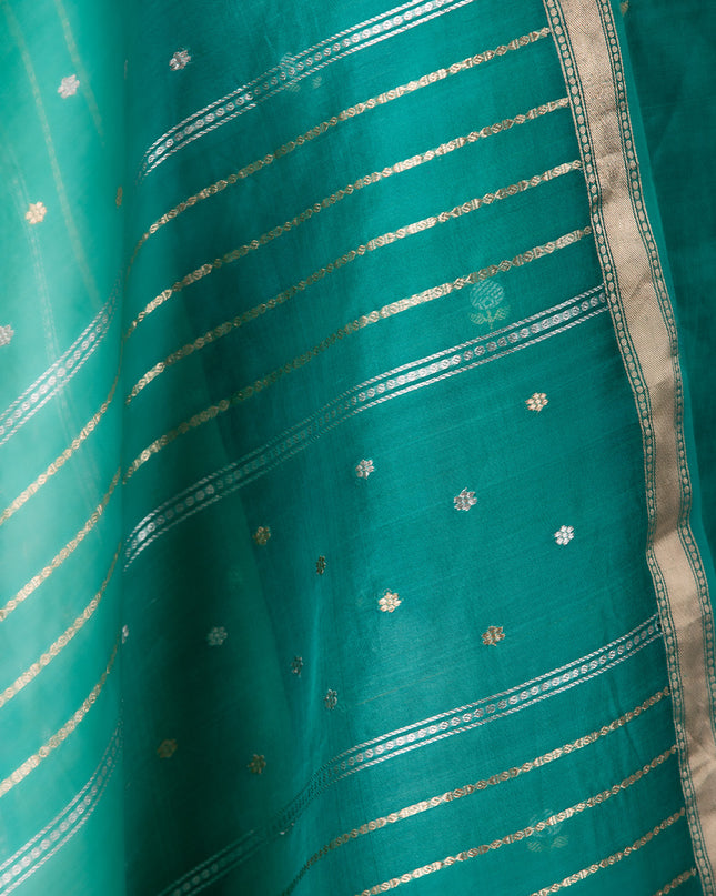 Teal Banarasi Silk Suit Set
