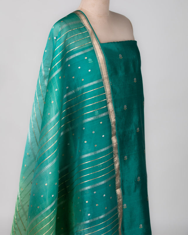 Teal Banarasi Silk Suit Set
