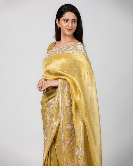 Blooming Honey Tissue Saree