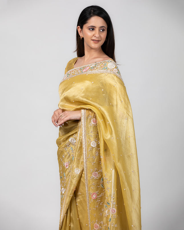 Blooming Honey Tissue Saree