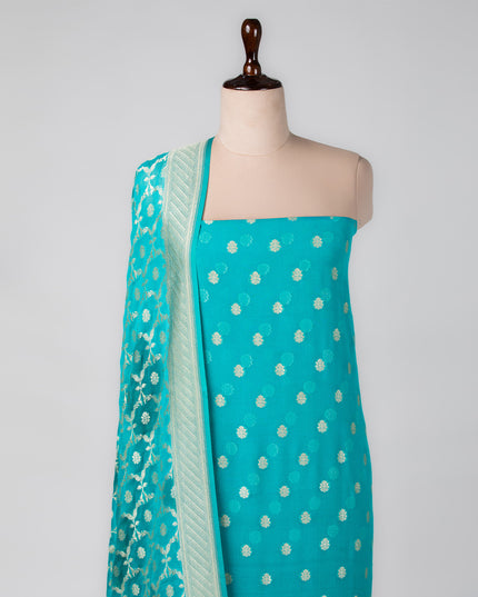 Turquoise Mysore Vines Suit Set