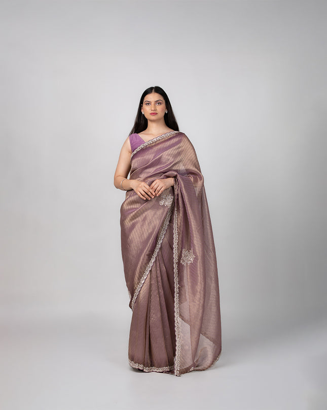 Mauve Dusk Tissue Saree