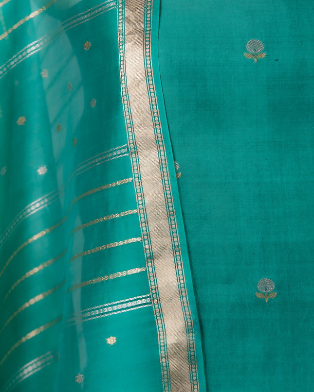 Teal Banarasi Silk Suit Set