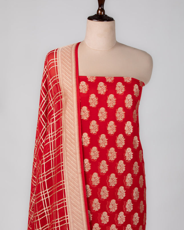 Mysore Red Georgette Suit Set