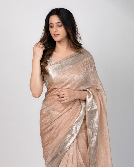 Ivory Gleam Zari Border Saree