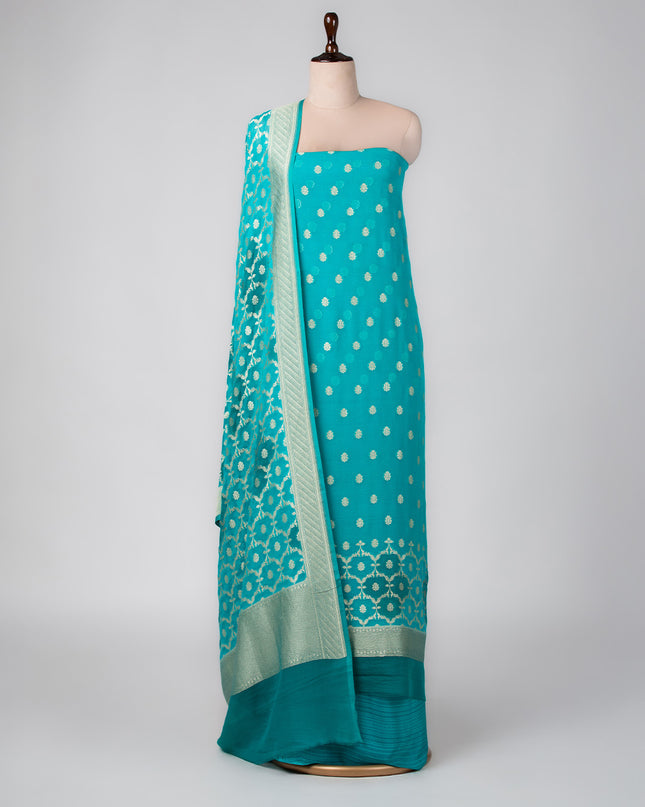 Turquoise Mysore Vines Suit Set