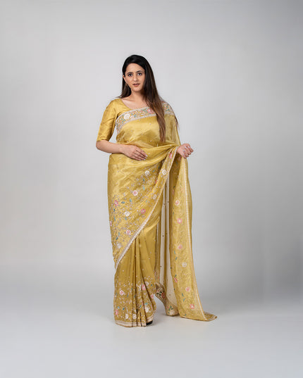 Blooming Honey Tissue Saree