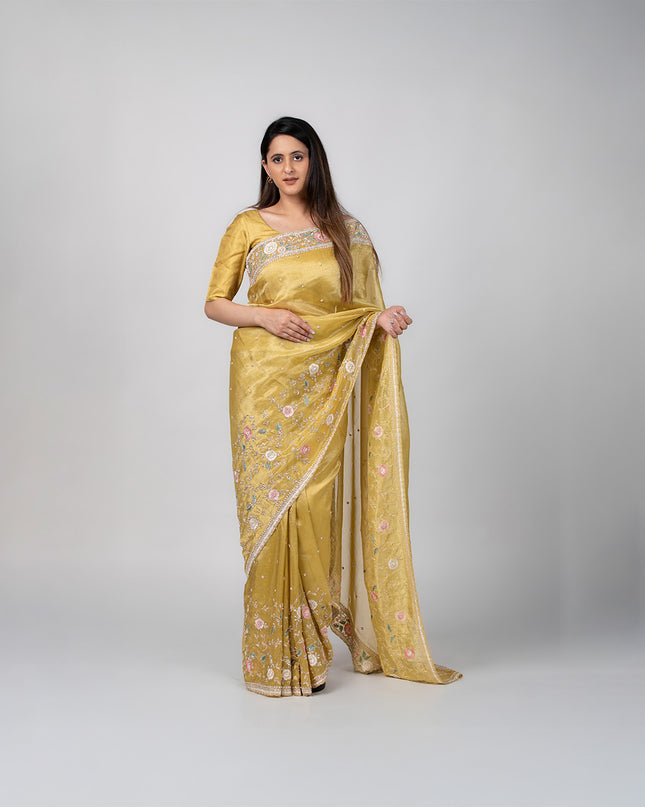 Blooming Honey Tissue Saree