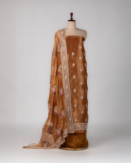 Amber Bloom Dabka Suit Set