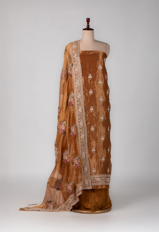 Amber Bloom Dabka Suit Set