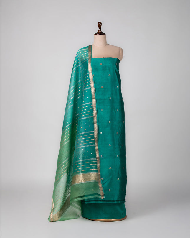 Teal Banarasi Silk Suit Set