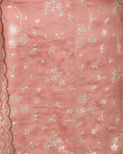 Tussar Peach Silk Set