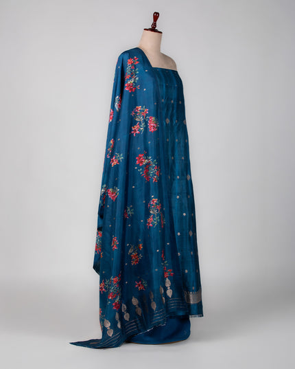 Banarasi Sapphire Silk Suit Set
