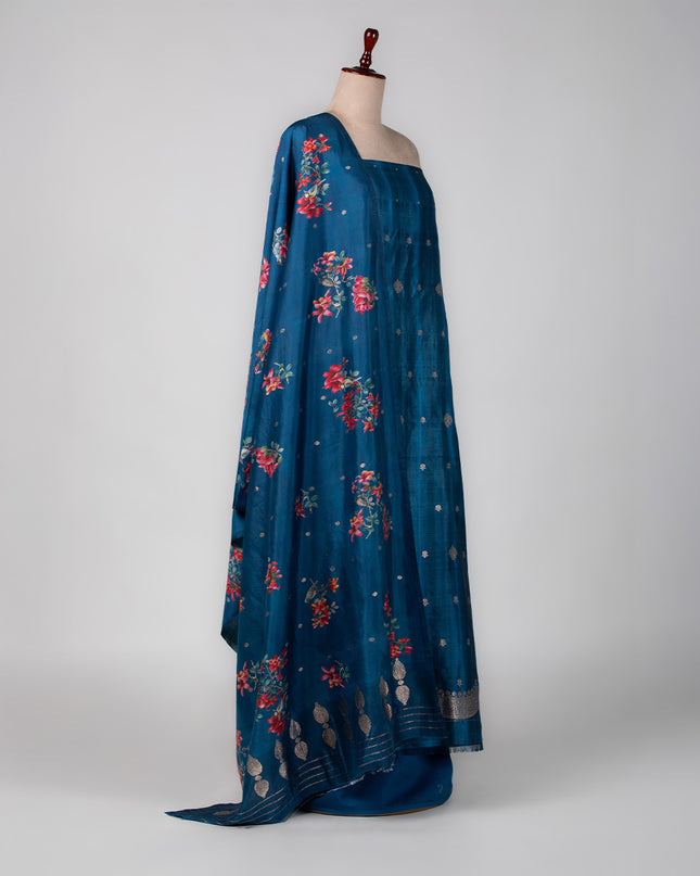 Banarasi Sapphire Silk Suit Set